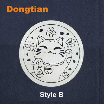 Mielas Lucky Cat Sashiko Šablonas Sashiko Trafaretas Minkštas Šablonas Skersmuo 15cm