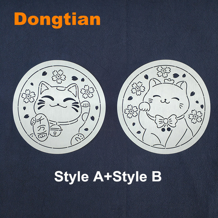 Mielas Lucky Cat Sashiko Šablonas Sashiko Trafaretas Minkštas Šablonas Skersmuo 15cm