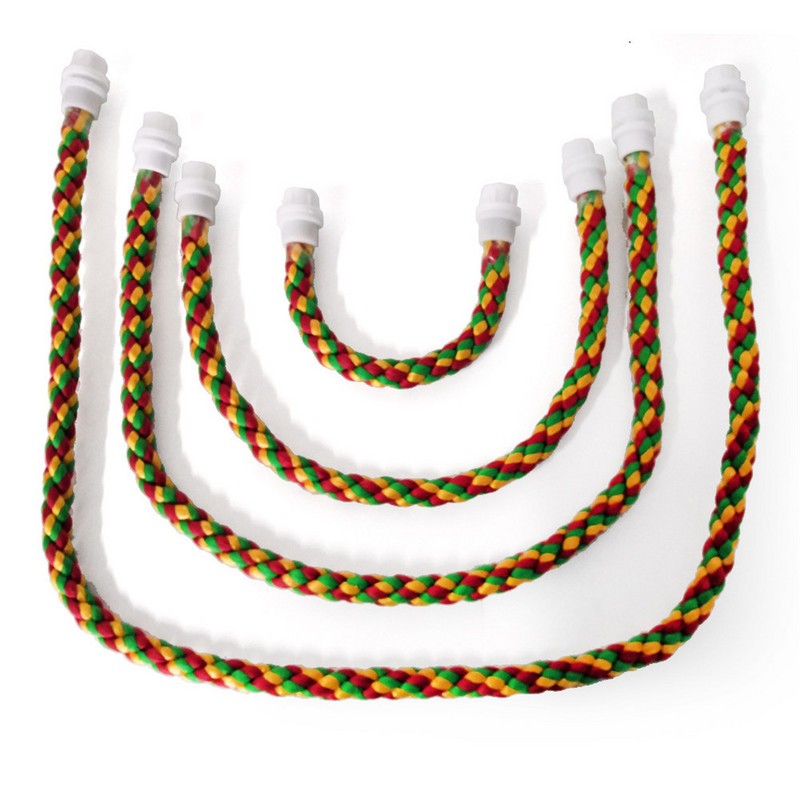 105/80/55/30 cm Színes papagáj kötél akasztó fonott törpepapagáj madárketrec Kakas játék kisállatállvány Kiegészítők Létra hinta kellékek