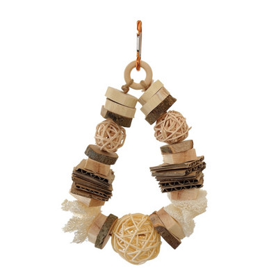 Putnu košļājamā rotaļlieta Dabīgā koka statīvs Papagailis Rotaļlieta Košiem izturīga Cockatiels Papagailis Apmācības Rotaļlieta Putnu Aksesuāri Būris Y5GB