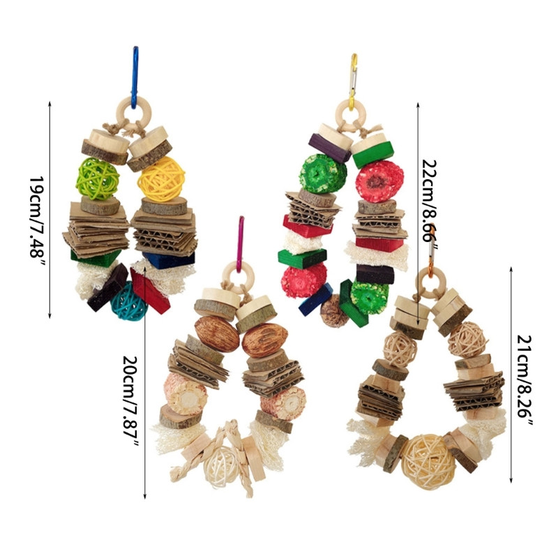 Putnu košļājamā rotaļlieta Dabīgā koka statīvs Papagailis Rotaļlieta Košiem izturīga Cockatiels Papagailis Apmācības Rotaļlieta Putnu Aksesuāri Būris Y5GB