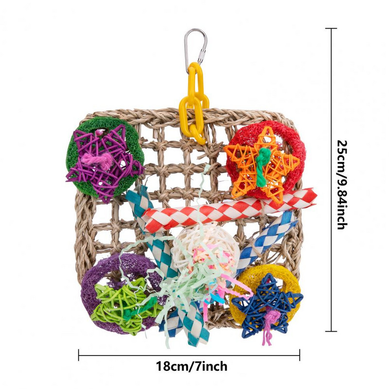 Rotaļlieta papagaiļa šūpoles Dekoratīvās putnu šūpoles košļājamās rotaļlietas kāpšanas rotaļlieta putna rotaļlieta Papagailis karājas tīkls kodums rotaļlieta putnu piederumi