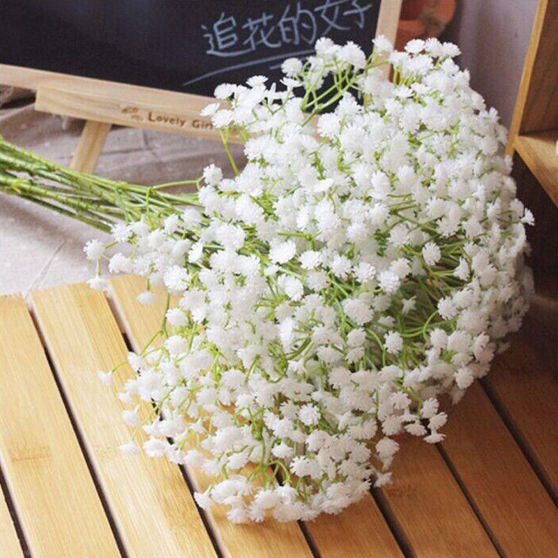 1 csokor 90 fej Elegáns mini mesterséges baba leheletvirágok Hamis Gypsophila DIY virágcsokrok Esküvői lakberendezés