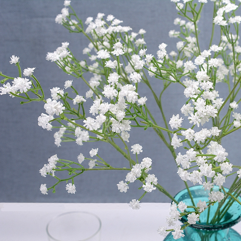 1 csokor 90 fej Elegáns mini mesterséges baba leheletvirágok Hamis Gypsophila DIY virágcsokrok Esküvői lakberendezés