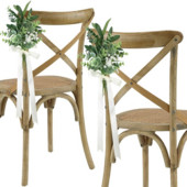 Esküvői folyosó székdíszek templomi pad pad masni a ceremónia partira Fehér baba lehelet eukaliptusz olajbogyó levelek virágok