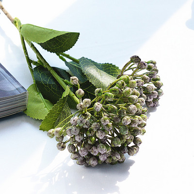 Hortenzijas ogu augļu zars plastmasas mākslīgo ziedu izkārtojums augu aksesuāri dārza istabas dekori flores mākslīgie