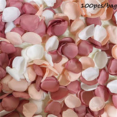 100db Színes, romantikus meleg esküvői selyem rózsa műszirmok Esküvői party Virágkedvezmények Dekorációs rózsák kellékek