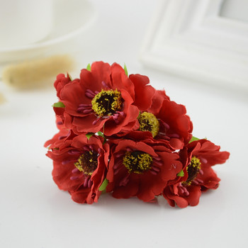 6τμχ Τεχνητό λουλούδι Silk Cherry Blossom για διακόσμηση αυτοκινήτου γάμου Χειροτεχνία DIY Μπουκέτο νύφης Δώρο στεφάνι Scrapbooking Fake