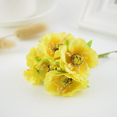 6gab zīda ķiršu ziedu mākslīgais zieds kāzu auto dekorēšanai Rokdarbs DIY līgavas pušķis vainags dāvana scrapbooking viltota