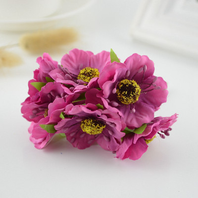 6gab zīda ķiršu ziedu mākslīgais zieds kāzu auto dekorēšanai Rokdarbs DIY līgavas pušķis vainags dāvana scrapbooking viltota