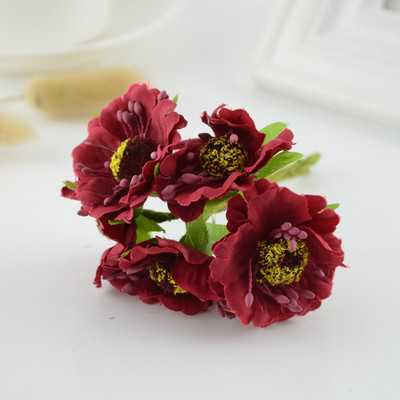 6gab zīda ķiršu ziedu mākslīgais zieds kāzu auto dekorēšanai Rokdarbs DIY līgavas pušķis vainags dāvana scrapbooking viltota