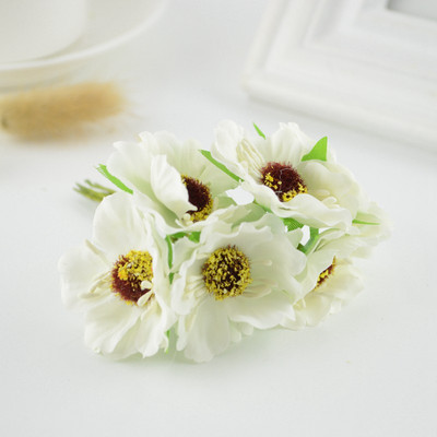 6gab zīda ķiršu ziedu mākslīgais zieds kāzu auto dekorēšanai Rokdarbs DIY līgavas pušķis vainags dāvana scrapbooking viltota