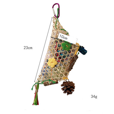 Papagáj harapás játékok Hegymászó táplálékkereső madárrágójáték Színes papír aprító bambusz szőtt szerelmesmadaraknak, kaktáknak, törpepapagájoknak