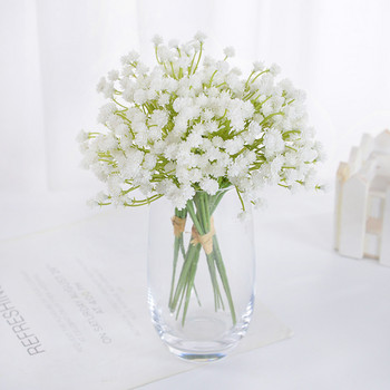 20 см изкуствени бебешки дъх цветя бял букет от гипсофила за сватба булчински душ парти декорация домашна градина фалшиво цвете