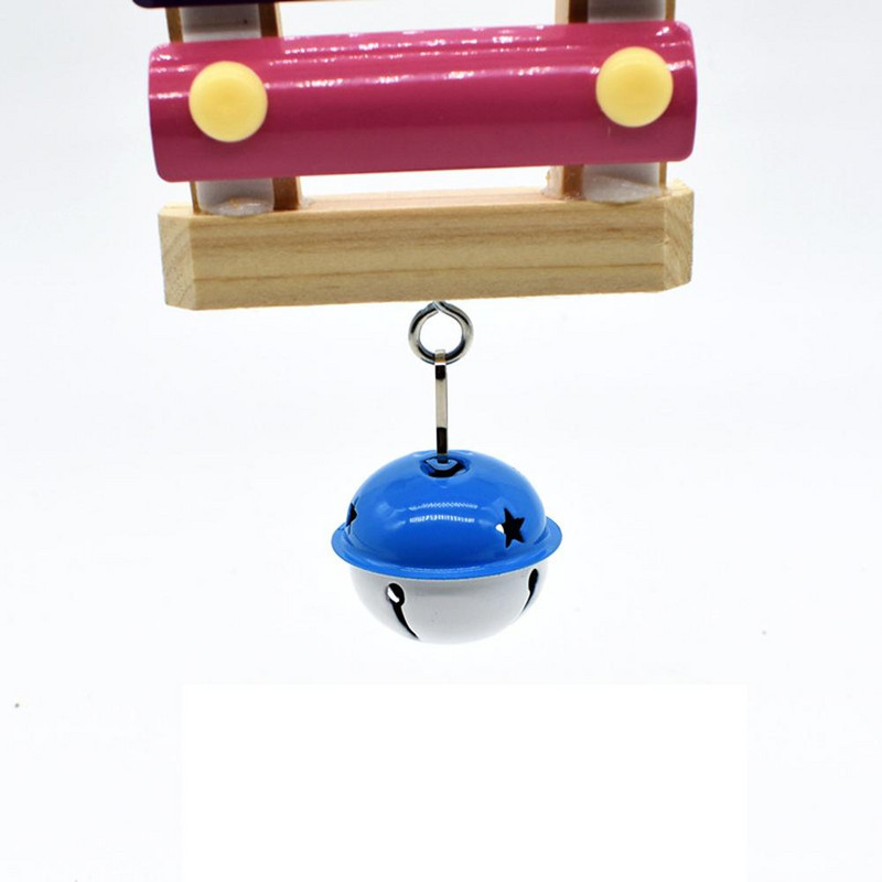Madár színes lógó xilofon játék Madárketrec-kiegészítők csengővel csirke papagáj papagáj papagájokhoz