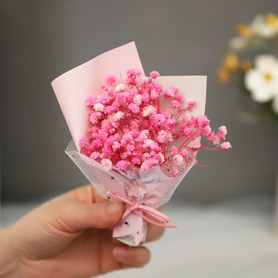 Mini mazi dabīgi kaltēti ziedi rožu pušķis, svaigi konservēti bērnu elpas dekoratīvie fotoattēli, mājas dekori, ballītes dāvana DIY