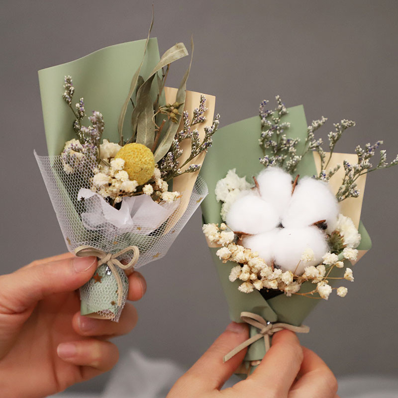 Mini mazi dabīgi kaltēti ziedi rožu pušķis, svaigi konservēti bērnu elpas dekoratīvie fotoattēli, mājas dekori, ballītes dāvana DIY