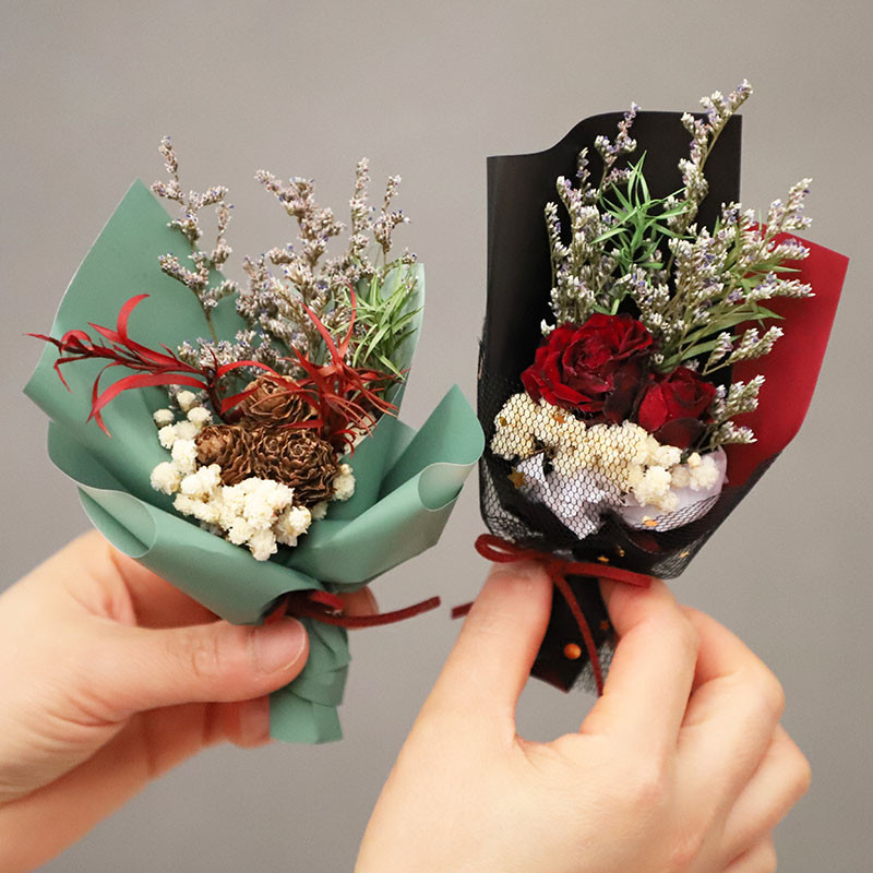 Mini mazi dabīgi kaltēti ziedi rožu pušķis, svaigi konservēti bērnu elpas dekoratīvie fotoattēli, mājas dekori, ballītes dāvana DIY