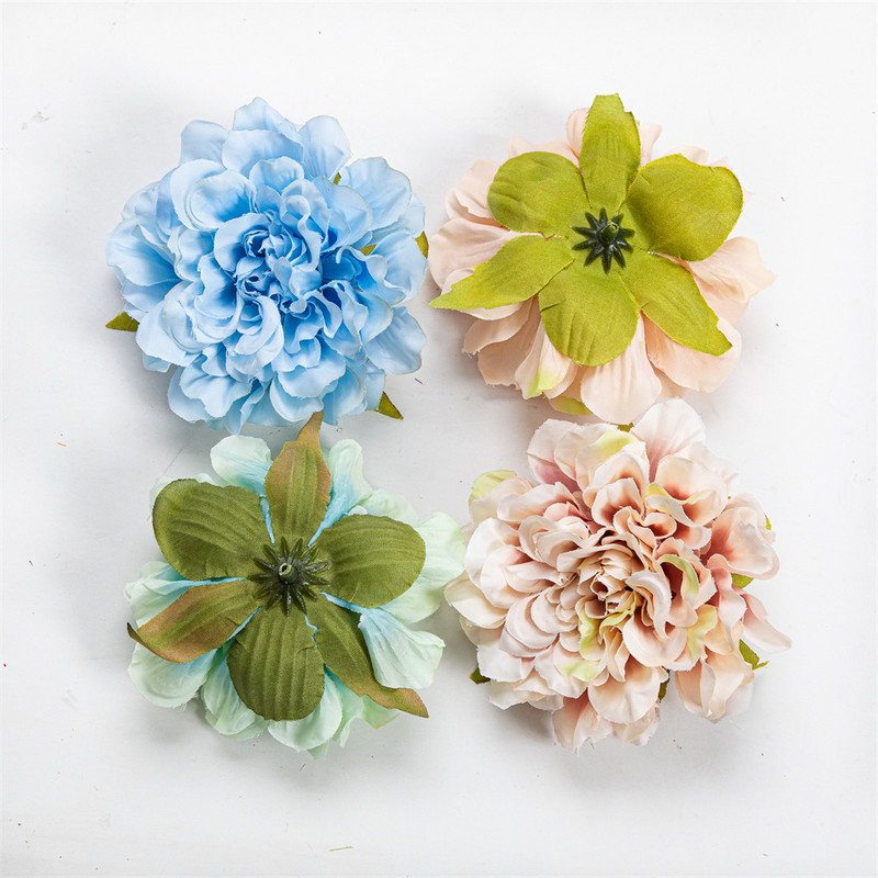 5db 10cm-es Gerbera mesterséges rózsa virágfejek selyem otthoni esküvői karácsonyi parti dekoráció barkács kellékek hamis virágok kézműves