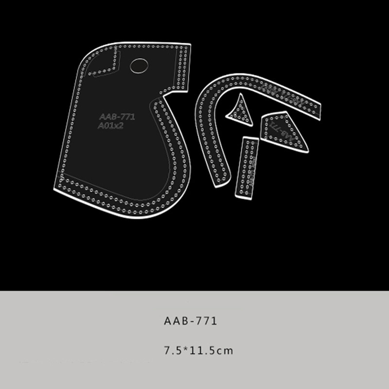 1 rinkinys „Pasidaryk pats“ rankų darbo raktų dėklas, odinis rankdarbių pakabukų šablonas, trafaretas akrilo siuvimo raštas 7,5 * 11,5 cm