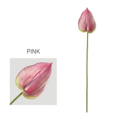 JAUNS Sarkanais flamingo Guanyin lotus garais zars Anthurium fleurs artificielles mājas kāzu dekorēšana viltus ziedi istabas dekors