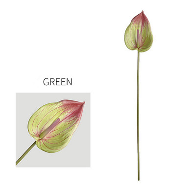 JAUNS Sarkanais flamingo Guanyin lotus garais zars Anthurium fleurs artificielles mājas kāzu dekorēšana viltus ziedi istabas dekors