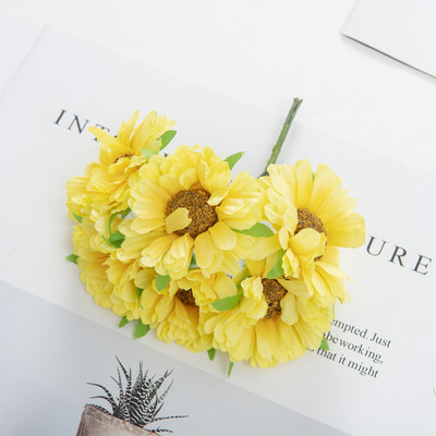 18GB Zīda margrietiņa Gerbera Stamen Jaungada Ziemassvētku dekors mājai Dzīvojamā istaba Kāzu Dāvanu konfekšu kastīte Mākslīgie ziedi