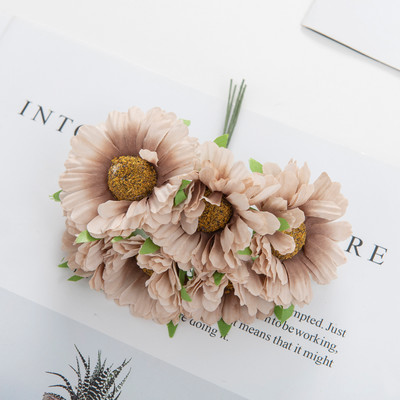 18GB Zīda margrietiņa Gerbera Stamen Jaungada Ziemassvētku dekors mājai Dzīvojamā istaba Kāzu Dāvanu konfekšu kastīte Mākslīgie ziedi