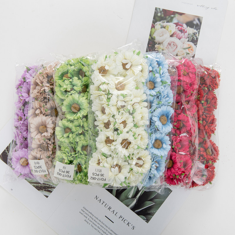 18GB Zīda margrietiņa Gerbera Stamen Jaungada Ziemassvētku dekors mājai Dzīvojamā istaba Kāzu Dāvanu konfekšu kastīte Mākslīgie ziedi