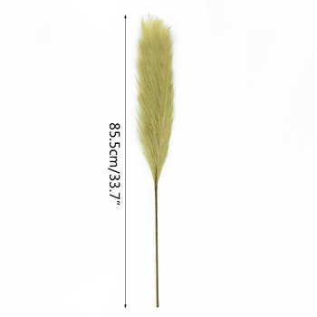 Φυτό 1P 85cm Τεχνητό φτερό χόρτου Pampas Faux Bulrush Reed Fake Phragmites Φυτό για Διακόσμηση Βάζου Σπίτι Γάμου