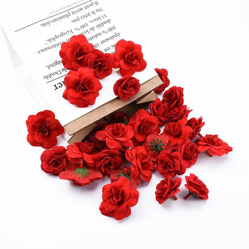 20Gb zīda rozes vairumtirdzniecība sarkani kāzu dekoratīvie ziedi mājas dekorēšanas aksesuāri Ziemassvētku vainags mākslīgie ziedi lēti