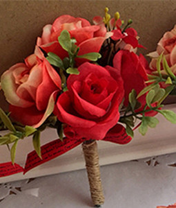 YO CHO Morbidezza Style Wrist Corsage Βραχιόλι Bridesmaid Sisters Hand Flowers Wedding Party Bridal Groom Prom Passionate Rose
