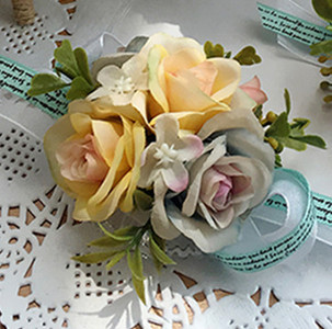 YO CHO Morbidezza Style Wrist Corsage Βραχιόλι Bridesmaid Sisters Hand Flowers Wedding Party Bridal Groom Prom Passionate Rose