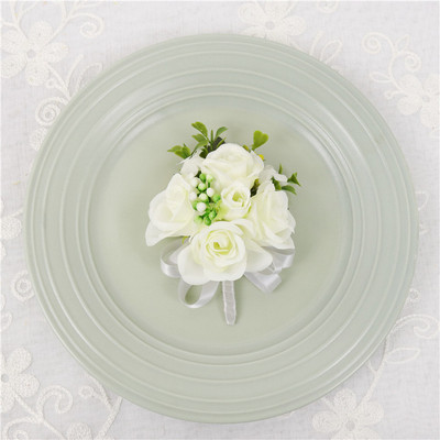 YO CHO Morbidezza Style Wrist Corsage Βραχιόλι Bridesmaid Sisters Hand Flowers Wedding Party Bridal Groom Prom Passionate Rose