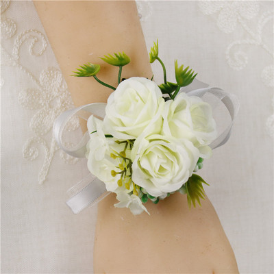 YO CHO Morbidezza Style Wrist Corsage Βραχιόλι Bridesmaid Sisters Hand Flowers Wedding Party Bridal Groom Prom Passionate Rose