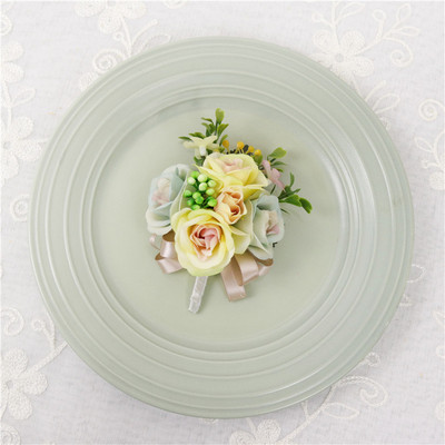 YO CHO Morbidezza Style Wrist Corsage Βραχιόλι Bridesmaid Sisters Hand Flowers Wedding Party Bridal Groom Prom Passionate Rose
