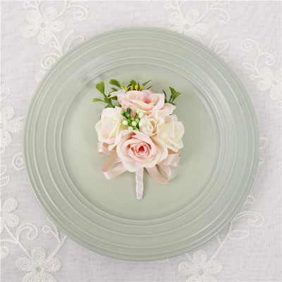 YO CHO Morbidezza Style Wrist Corsage Βραχιόλι Bridesmaid Sisters Hand Flowers Wedding Party Bridal Groom Prom Passionate Rose