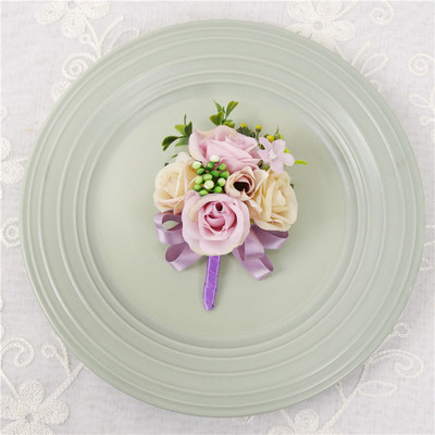 YO CHO Morbidezza Style Wrist Corsage Βραχιόλι Bridesmaid Sisters Hand Flowers Wedding Party Bridal Groom Prom Passionate Rose