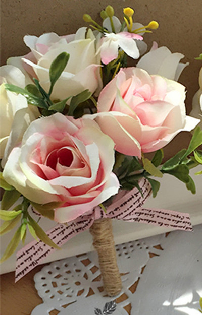 YO CHO Morbidezza Style Wrist Corsage Βραχιόλι Bridesmaid Sisters Hand Flowers Wedding Party Bridal Groom Prom Passionate Rose