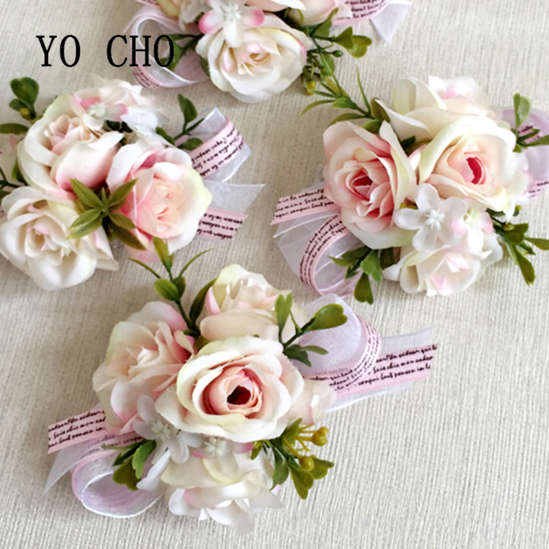 YO CHO Morbidezza stila plaukstas locītavas korsāža rokassprādze Līgavas māsas māsas rokas ziedi kāzu ballīte līgavas līgavainis izlaidums kaislīgā roze