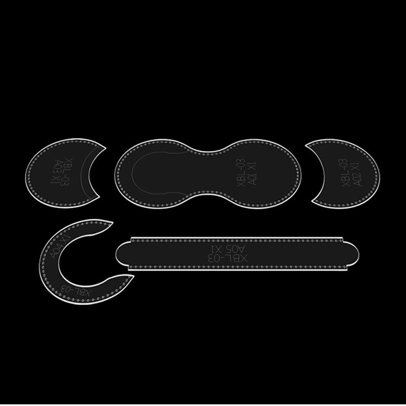 5 vnt senovinio piniginės maišelio šablono trafareto trafareto šablono įrankis, skirtas odiniams įrankiams „pasidaryk pats“ rinkinys