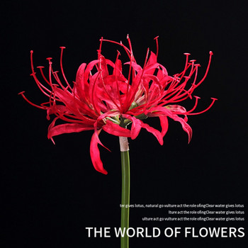 Τεχνητά λουλούδια Red Spider Lilies Silk Flowers Υπαίθρια ψεύτικα φυτά Faux greenery Διακόσμηση κήπου σπιτιού Lycoris Bulbs