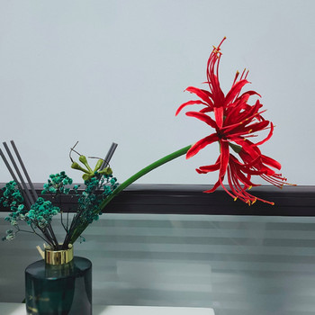 Τεχνητά λουλούδια Red Spider Lilies Silk Flowers Υπαίθρια ψεύτικα φυτά Faux greenery Διακόσμηση κήπου σπιτιού Lycoris Bulbs