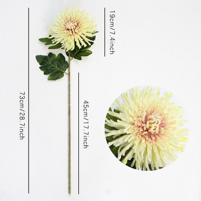 73 cm-es egyágú sárkánykarom krizantém mesterséges selyem virágok lakberendezéshez esküvői virágkötészeti anyagok