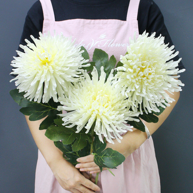 73 cm-es egyágú sárkánykarom krizantém mesterséges selyem virágok lakberendezéshez esküvői virágkötészeti anyagok