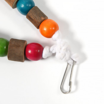 Φυσικά ξύλινα πουλιά Παπαγάλος πολύχρωμα παιχνίδια おもちゃ Αντίσταση στο μάσημα Μπάλες κλουβιού κρεμαστές δύο σχοινιά צעצועים Vogel Speelgoed