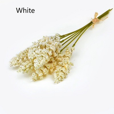 6Gb mākslīgās vaniļas mini putu ogu smaile mākslīgo ziedu pušķis mājas dekorēšanai. Augs sienu dekorēšanai labība augu kaudze