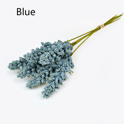 6Gb mākslīgās vaniļas mini putu ogu smaile mākslīgo ziedu pušķis mājas dekorēšanai. Augs sienu dekorēšanai labība augu kaudze