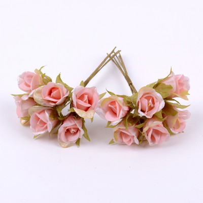 6 gab 10 cm mākslīgie ziedi zīda rožu pušķis kāzu ballīte mājas dekorēšana DIY vainags Ziemassvētku dāvanu kastīte Amatniecība viltots zieds