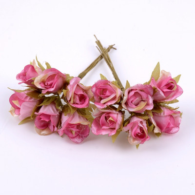 6 gab 10 cm mākslīgie ziedi zīda rožu pušķis kāzu ballīte mājas dekorēšana DIY vainags Ziemassvētku dāvanu kastīte Amatniecība viltots zieds